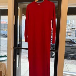Zara Vibrant Red Long Sleeve Dress